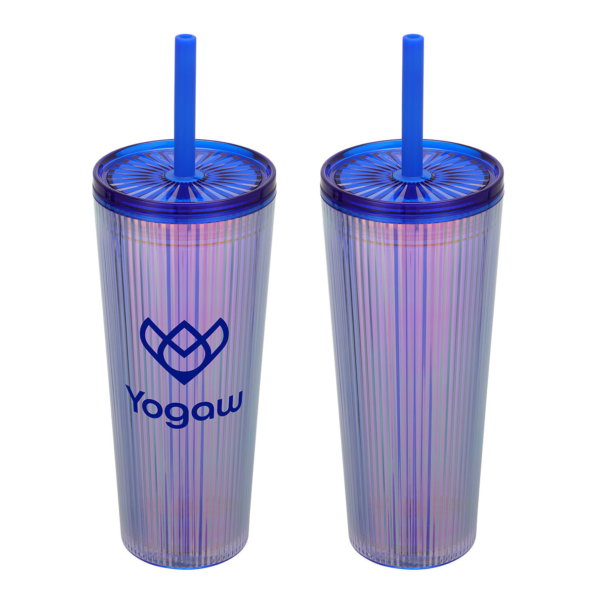 Pyramid 22 oz Recycled Iridescent Silicone Straw Tumbler