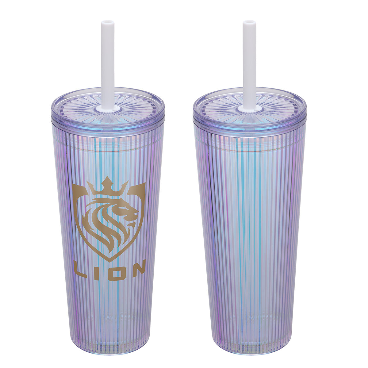 Pyramid 22 oz Recycled Iridescent Silicone Straw Tumbler