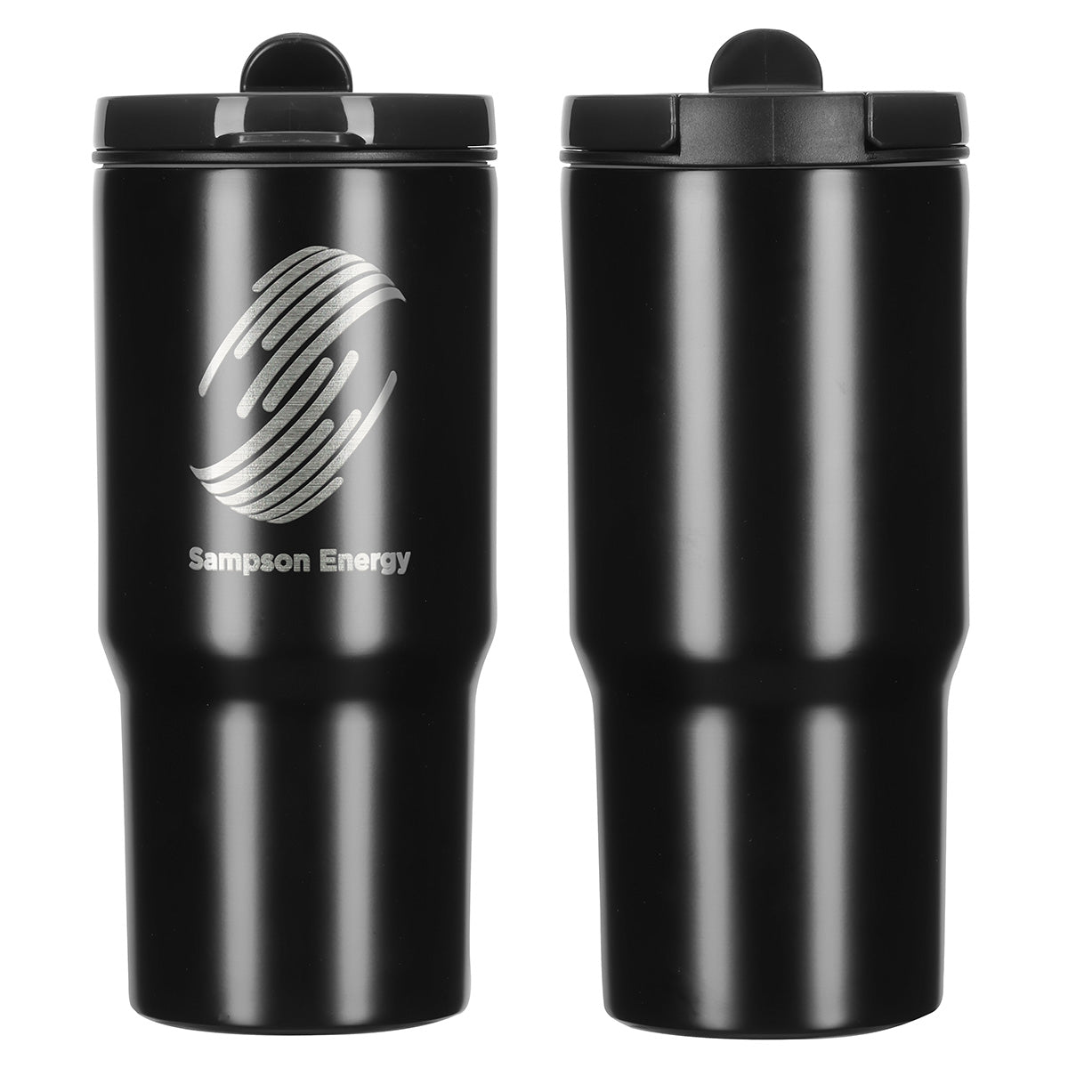 Custom logo Quincy 25 oz Eco-Friendly Vacuum Insulated Tumbler w/ Removable Straw in Black