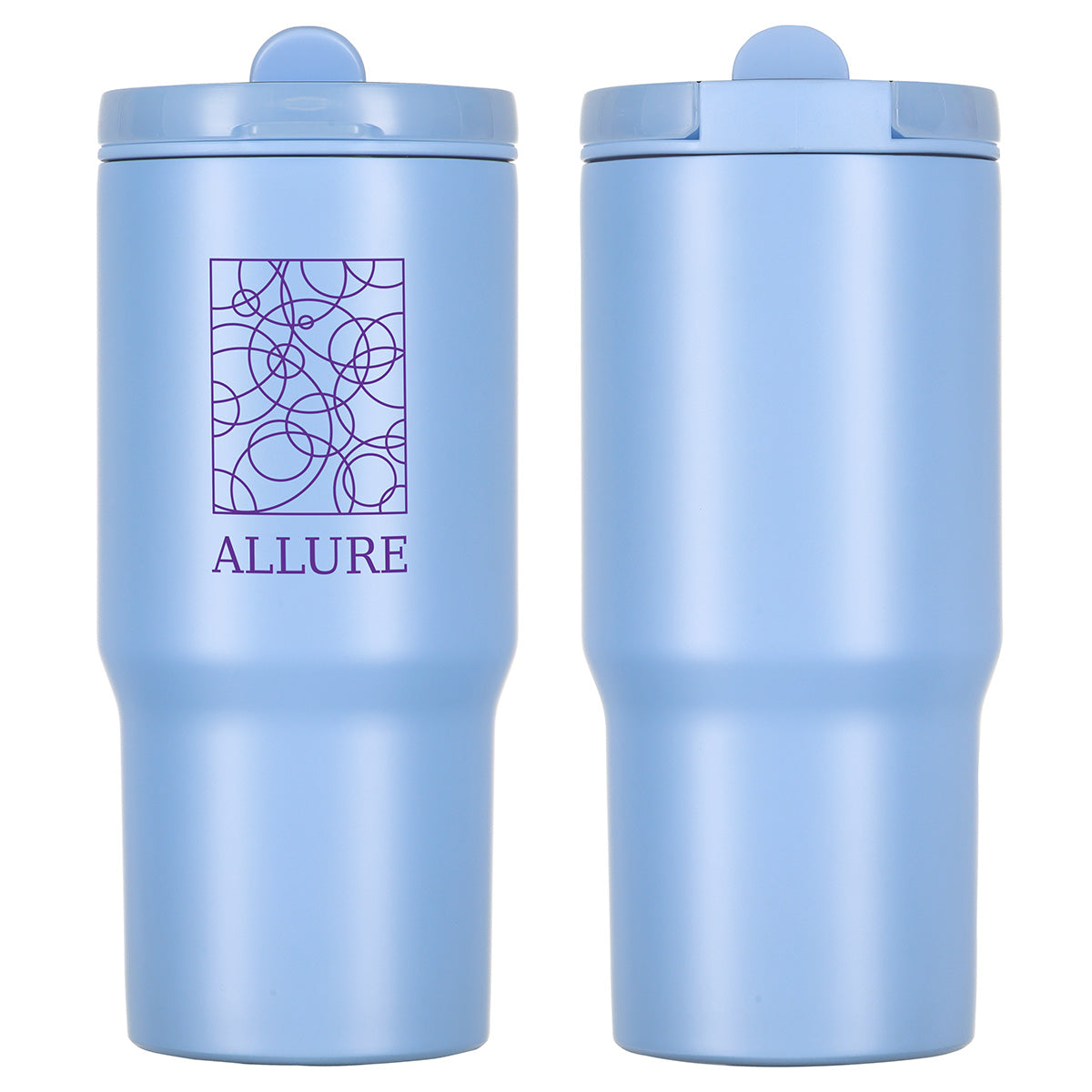 Custom logo Quincy 25 oz Eco-Friendly Vacuum Insulated Tumbler w/ Removable Straw in Blue