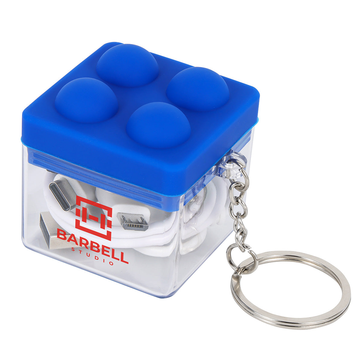 Push Pop Charging Cable with Keyring & Screen Cleaner