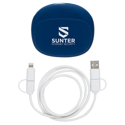 Custom logo Stow 'N Go 4-in-1 60W PD 39" Data & Fast Charging Cable with Silicone Pouch