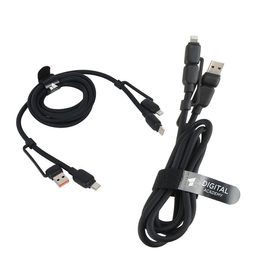 Custom logo Torque Flex 4-in-1 60W PD 59" Silicone Charging Cable