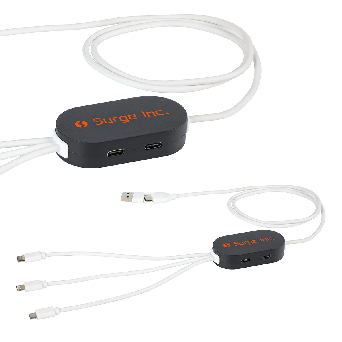 Triumph 3-in-1 Charging Cable with 4-Port USB Hub and Recycled Casing