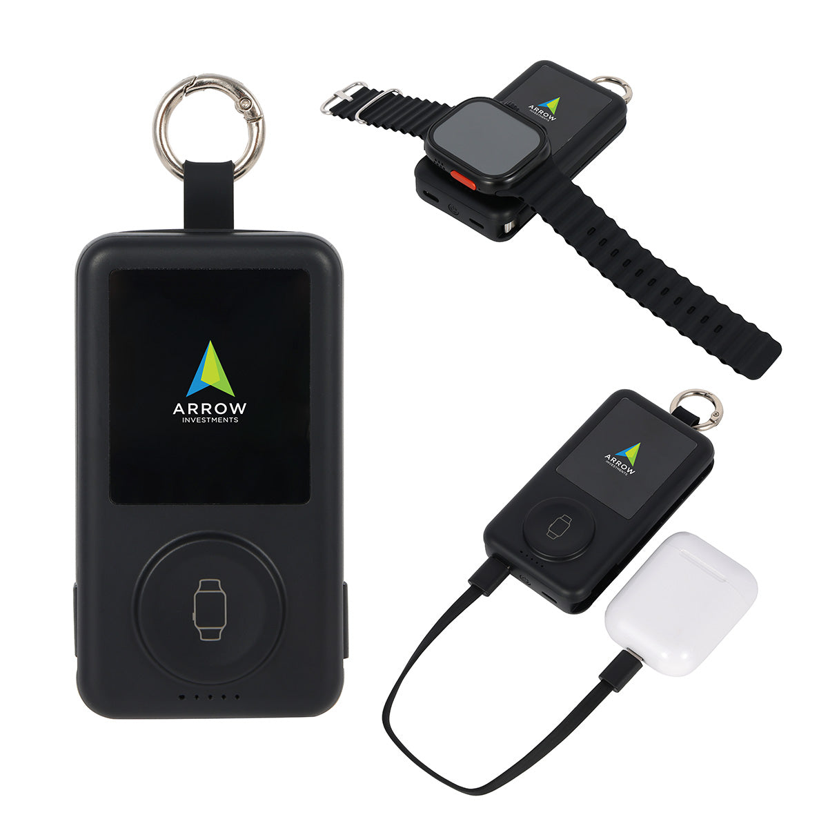Charter 6200mAh Light Up Power Bank with Watch Charger & Keyring