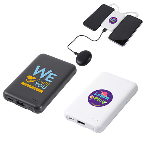 5000mAh UL-Listed Power Bank with Built-in Cables