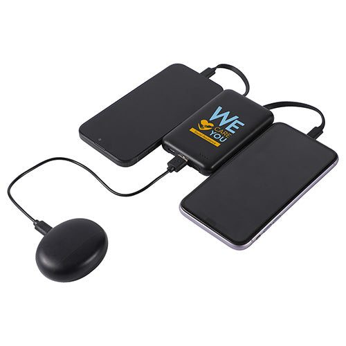 5000mAh UL-Listed Power Bank with Built-in Cables