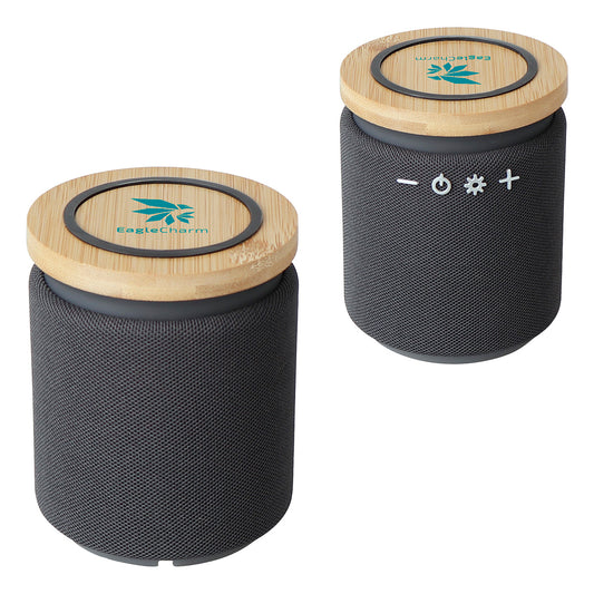 Custom logo Bamboo Wireless Speaker & 10W Wireless Charger