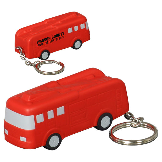 Custom logo Fire Truck Stress Reliever Key Chain