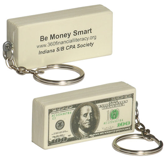 Custom logo $100 Bill Stress Reliever Key Chain