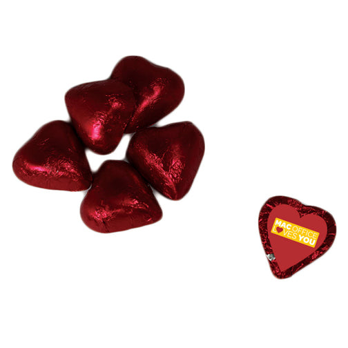 Custom logo Individually Wrapped Chocolate Hearts