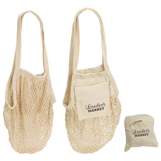 Custom logo Sonnet Collapsible Cotton Mesh Tote