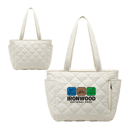 Custom logo Villa Quilted Nylon Travel Tote
