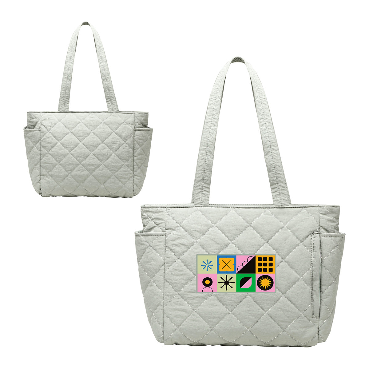 Custom logo Villa Quilted Nylon Travel Tote