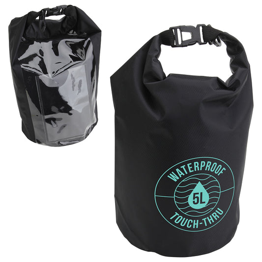 Custom logo 5-Liter Waterproof Gear Bag With Touch-Thru Pouch