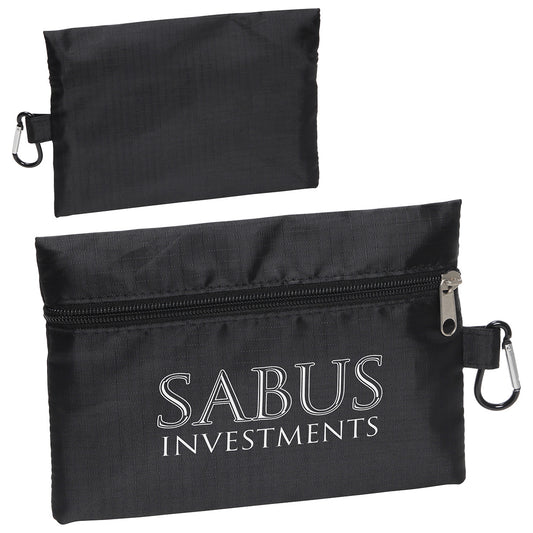 Custom logo Zippered Ripstop Utility Bag with Carabiner