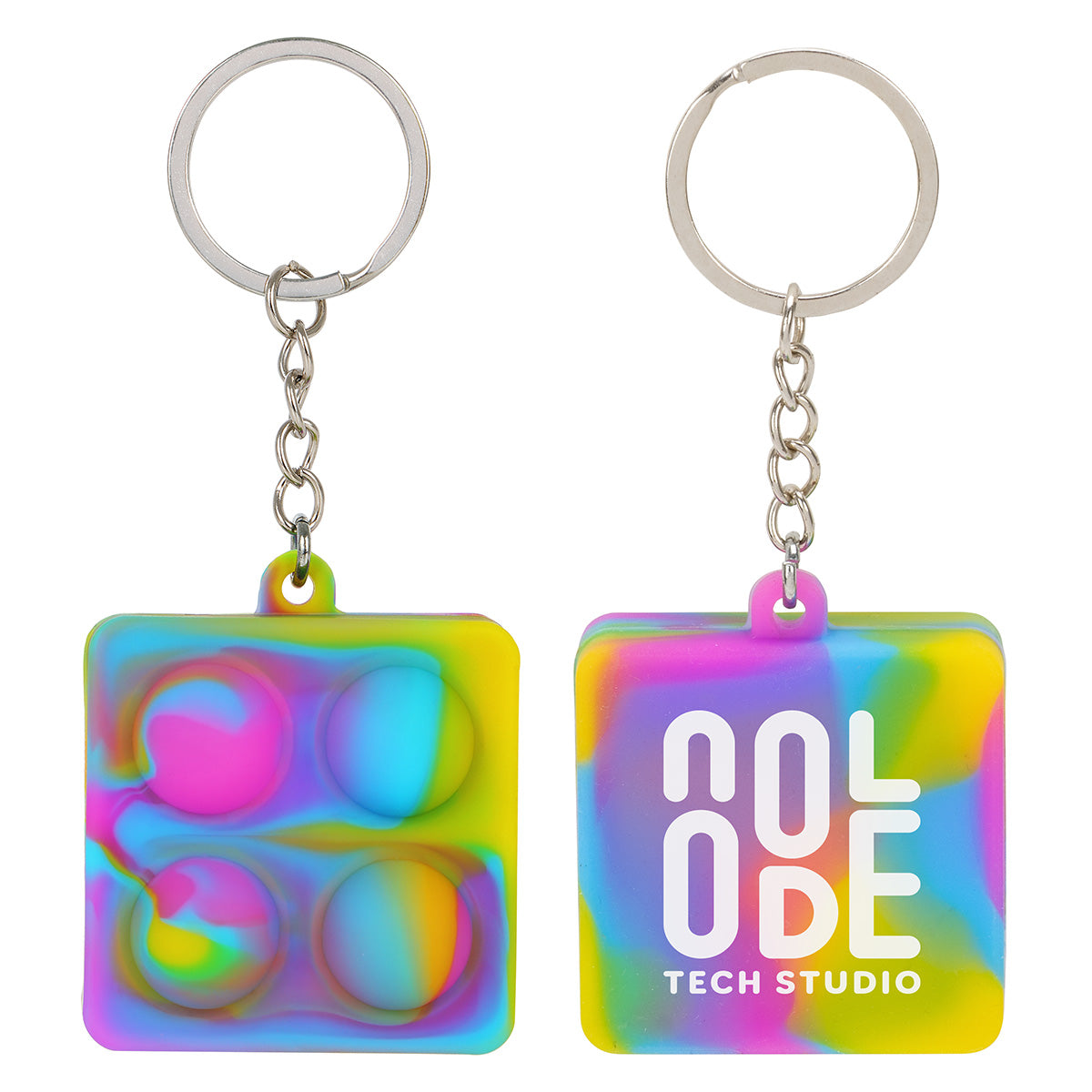 Square Push Pop Key Ring