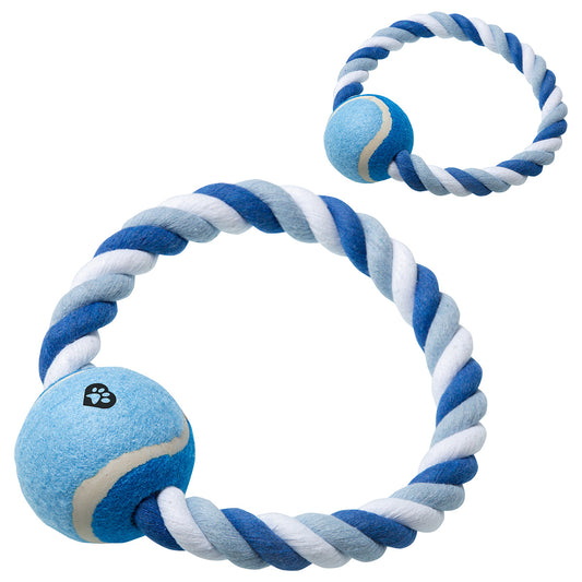 Custom logo Circlet Rope Ring & Ball Pet Toy
