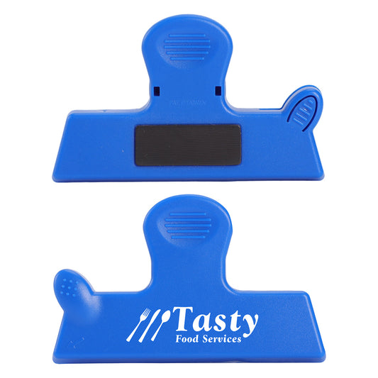 Custom logo Gripper Magnetic Bag Clip with Knife Opener