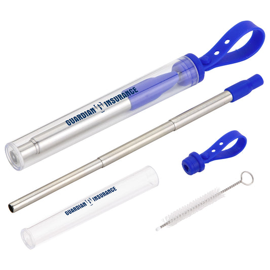 Custom logo Sip 'N Slide Telescoping Straw With Cleaning Brush