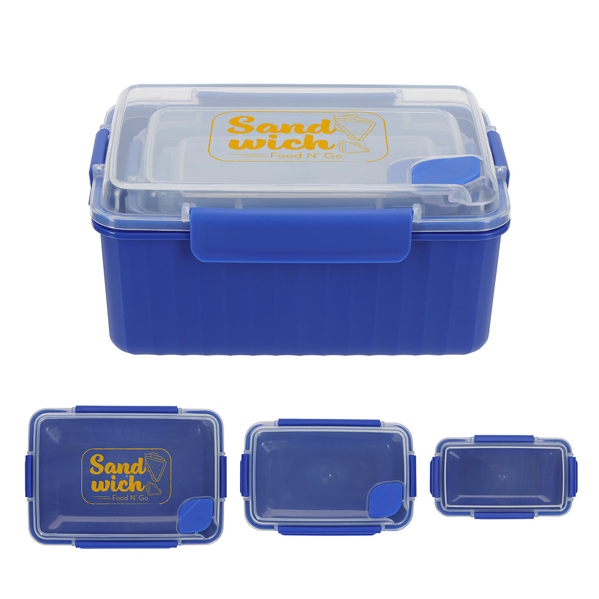 Custom logo Kiosk 3-Piece Food Container Set with Vented Lids