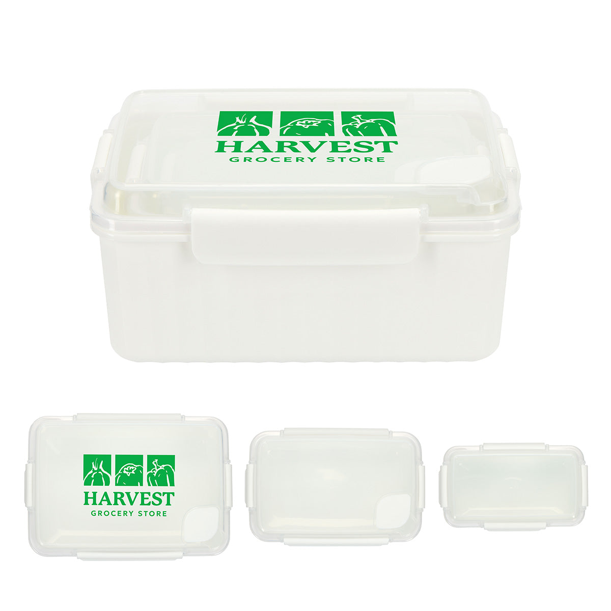 Custom logo Kiosk 3-Piece Food Container Set with Vented Lids