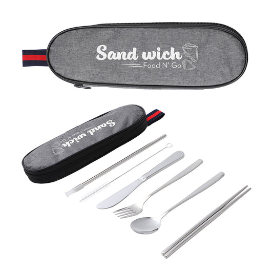 Custom logo Stainless Steel Cutlery Set In Oxford Case