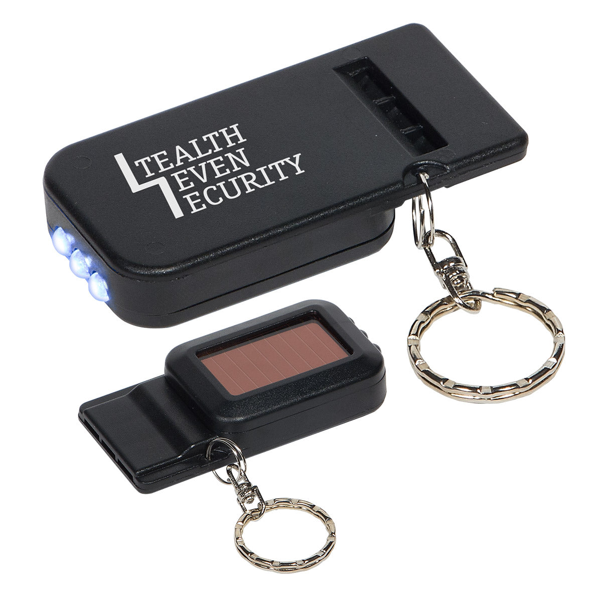 Solar Powered Light & Whistle Key Chain 