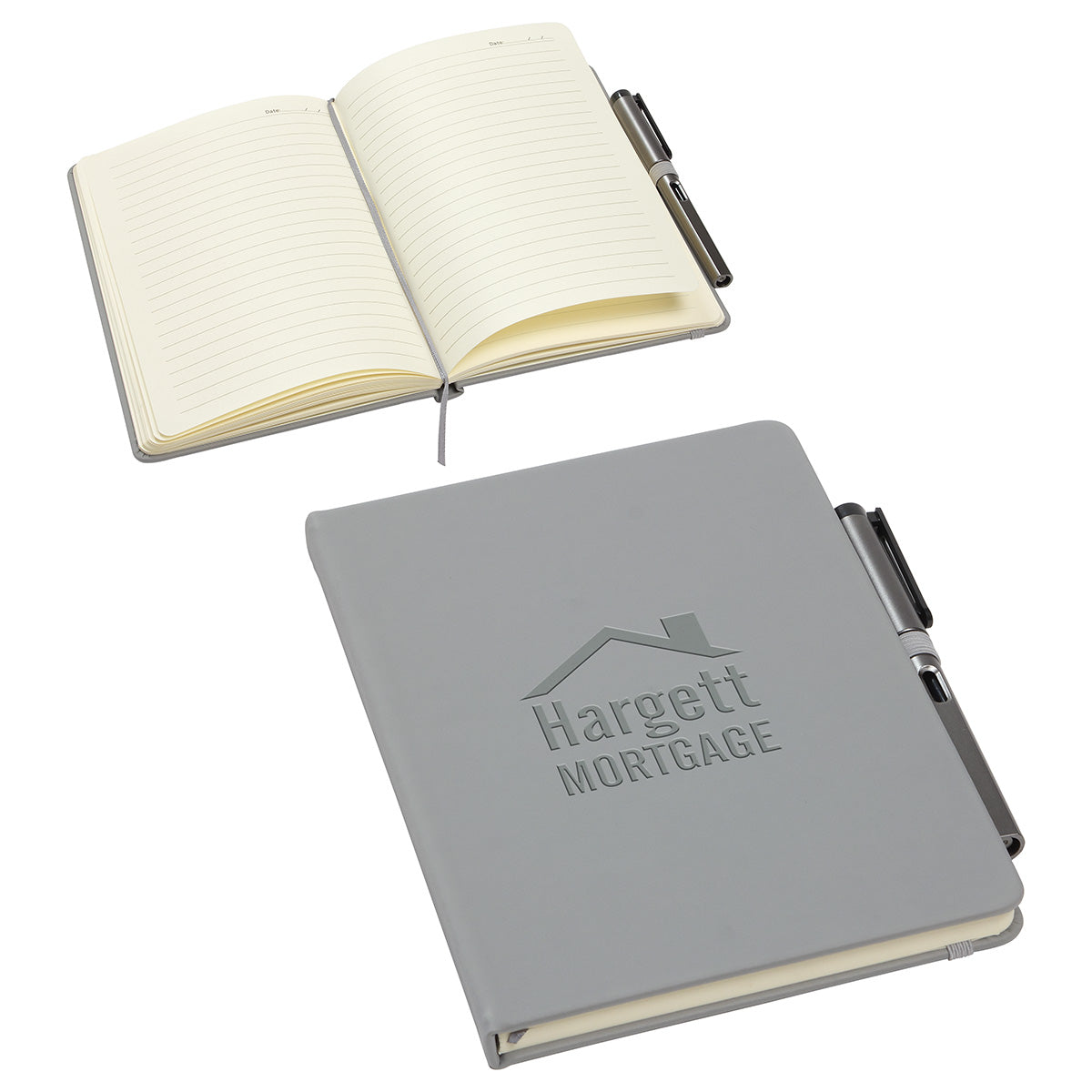Custom logo Quorum Soft Touch Journal with Matching Color Gel Pen