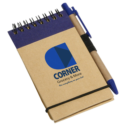 Custom logo Think Green Recycled Notepad & Pen