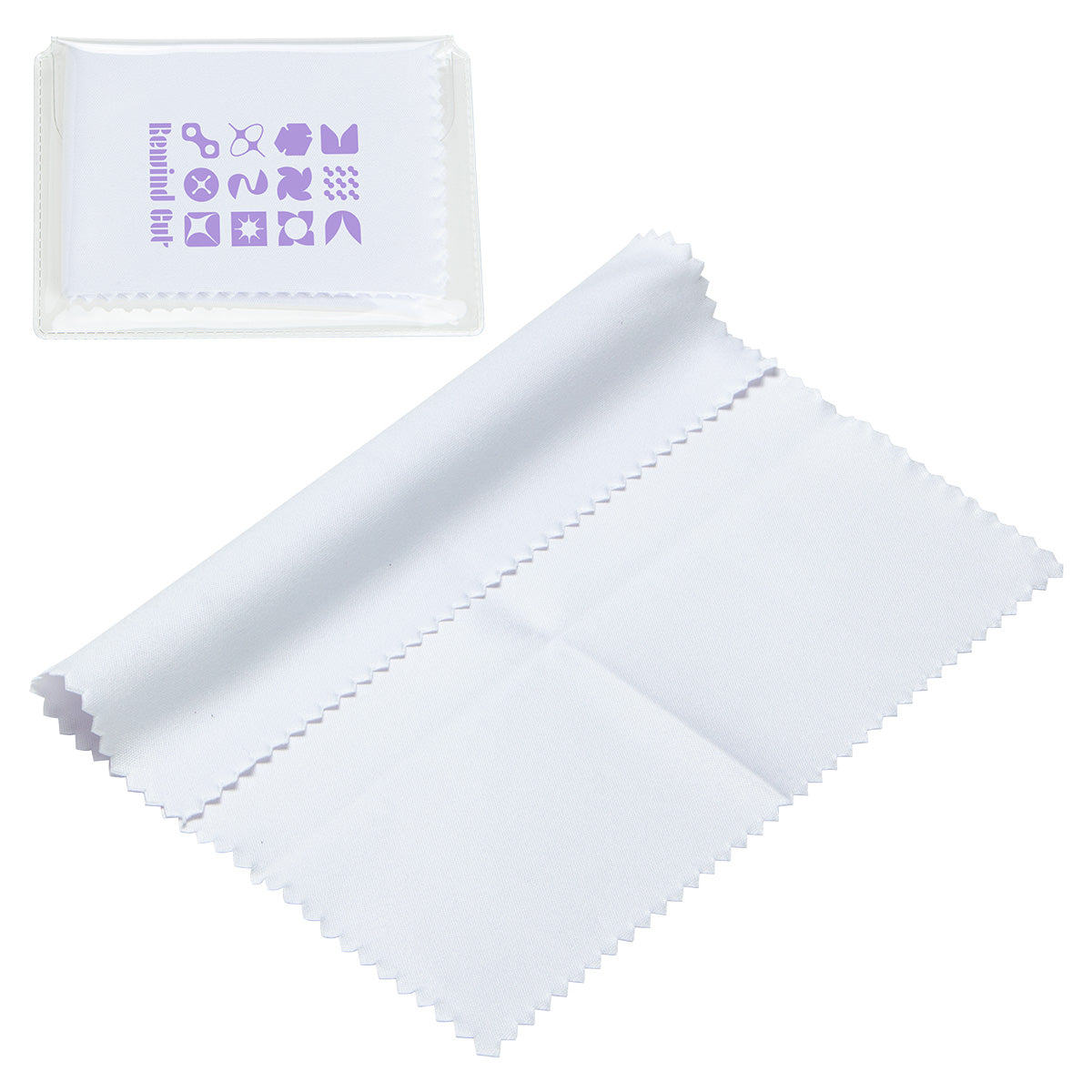 Custom logo 6" x 6" 220GSM Microfiber Cleaning Cloth in Clear PVC Case