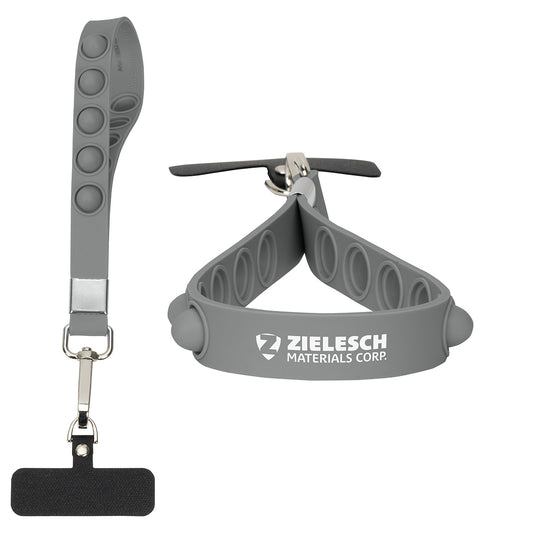 Custom logo 2-in-1 Push Pop Stress Reliever Phone and Keychain Wristlet