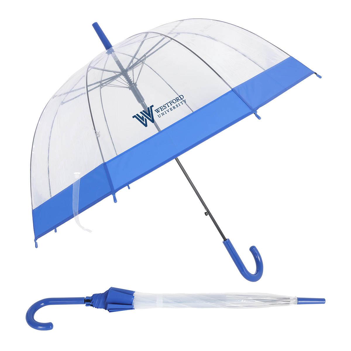 Custom logo Dome 46" Arc Auto-Open Clear-View Umbrella