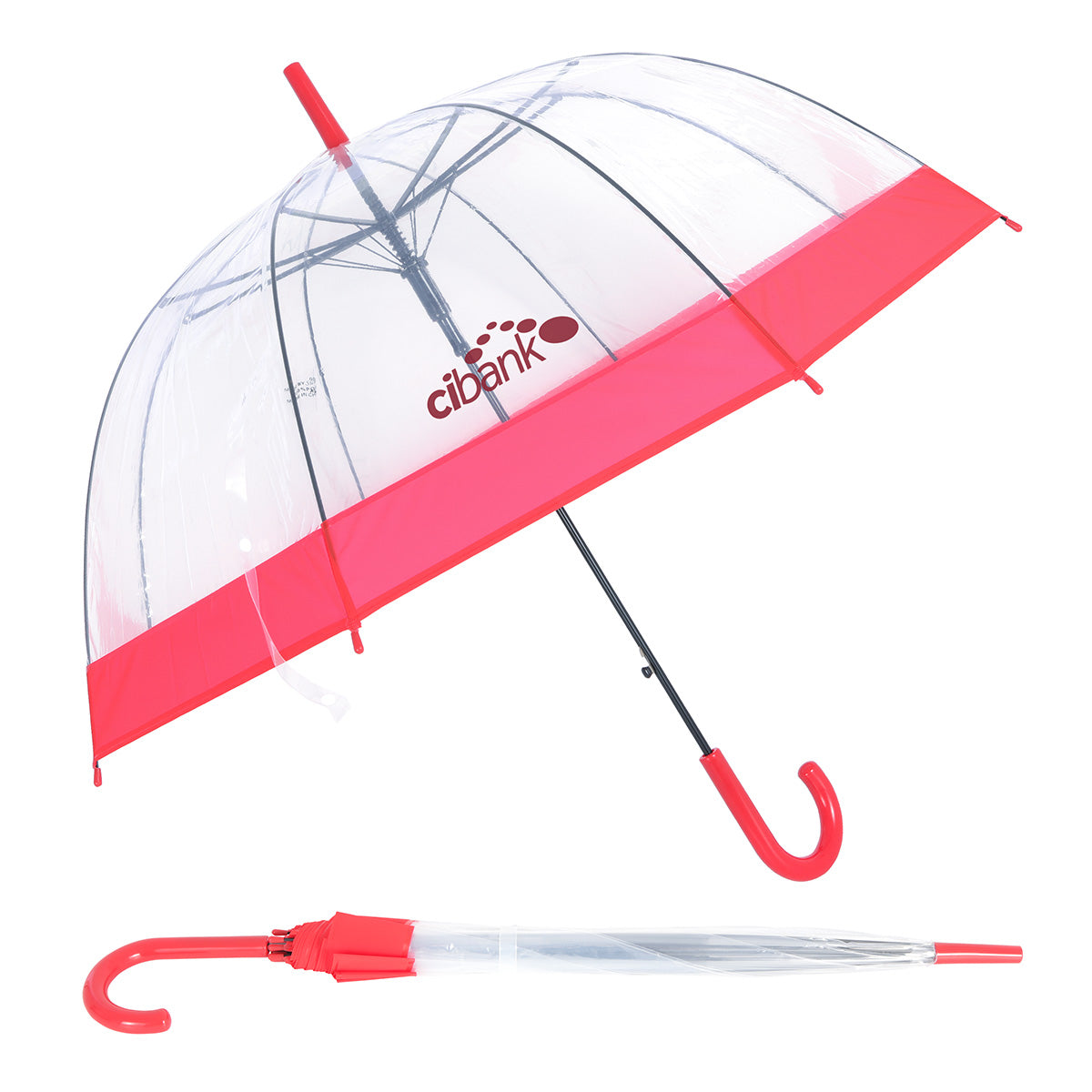Custom logo Dome 46" Arc Auto-Open Clear-View Umbrella