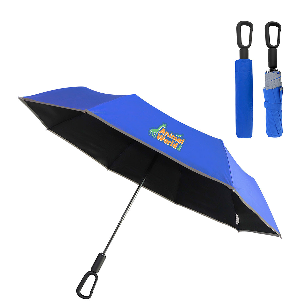 Ridgeline 46" Arc Reflective Umbrella with Carabiner Handle