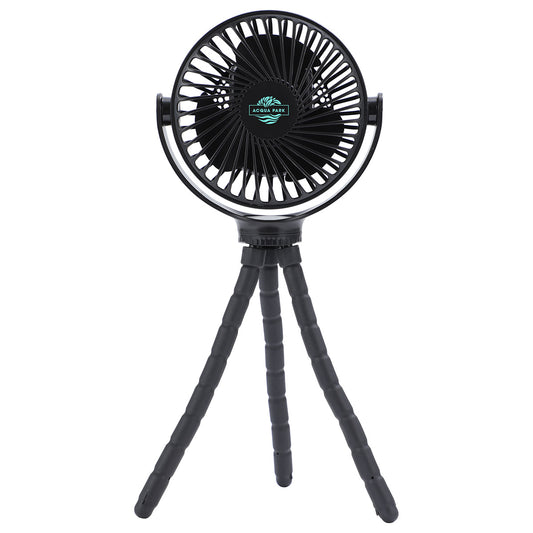 Custom logo Twisty Rechargeable Portable Fan with Bendable Tripod Feet