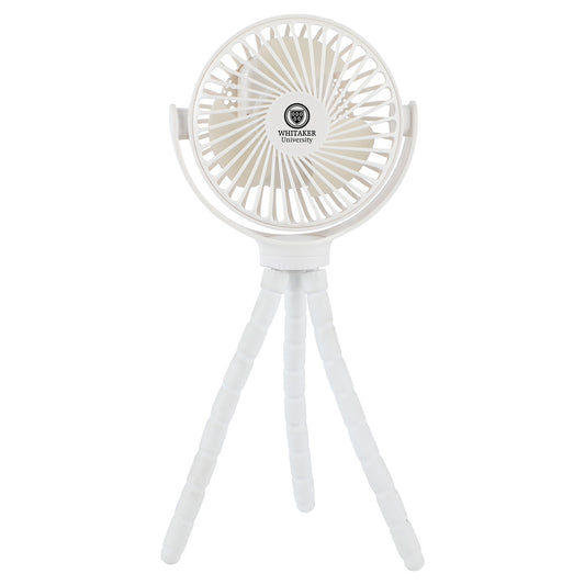 Custom logo Twisty Rechargeable Portable Fan with Bendable Tripod Feet