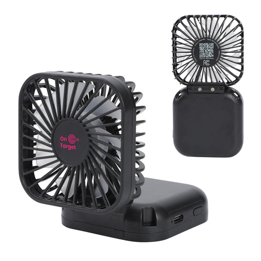 Custom logo Whirlwind Mini Folding Rechargeable Fan with Lanyard
