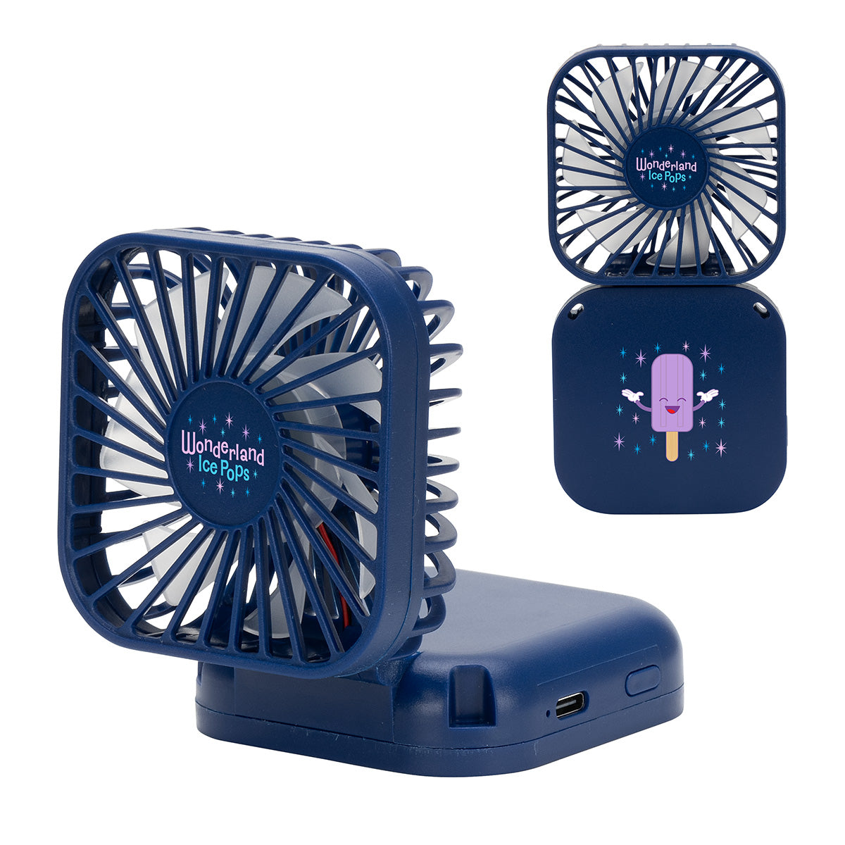Whirlwind Mini Folding Rechargeable Fan with Lanyard